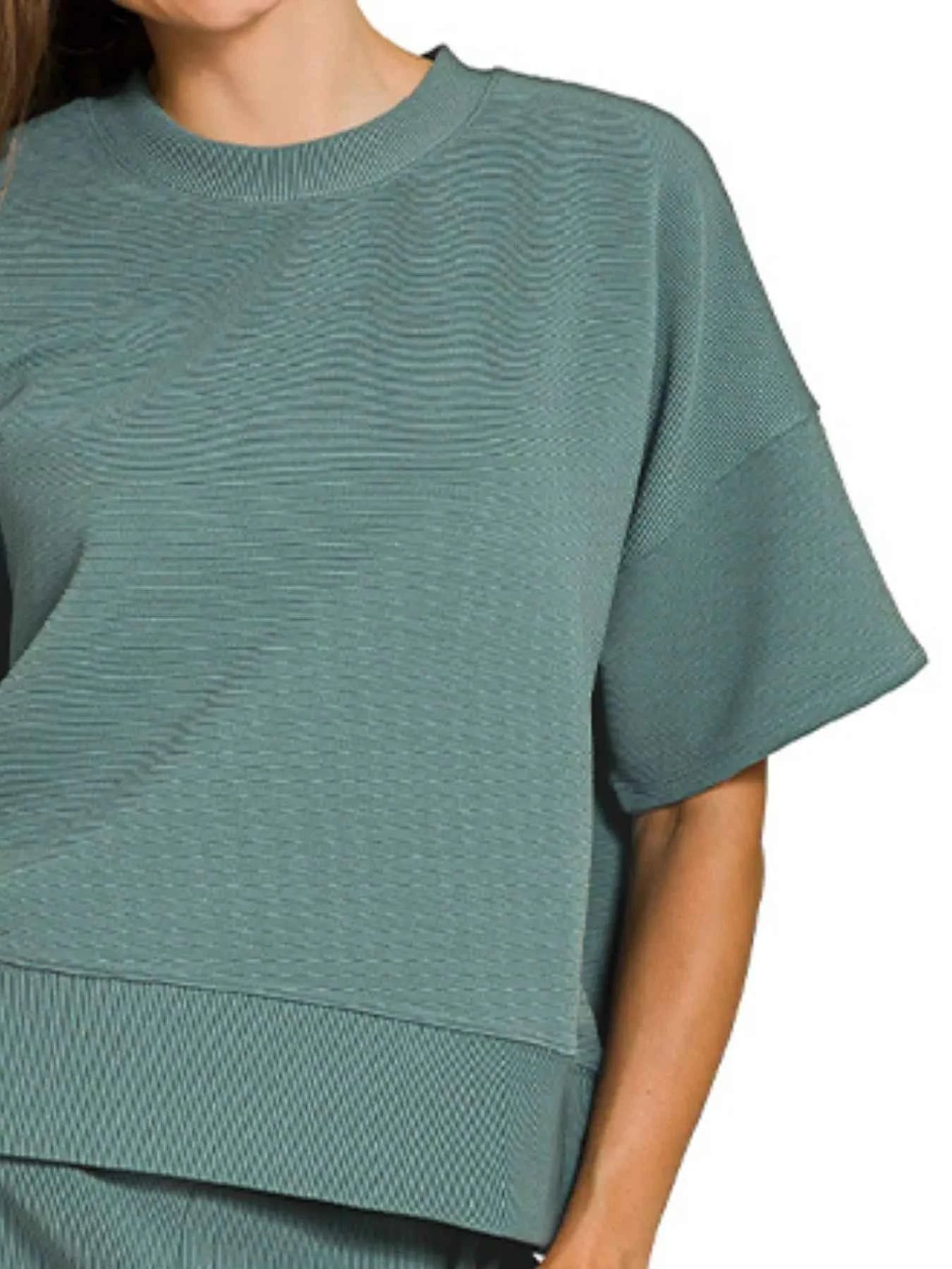 Zenana Ribbed Round Neck Tee & Pants Set c076e303-4282-4229-b0e9-b1450623570a-Max-Origin