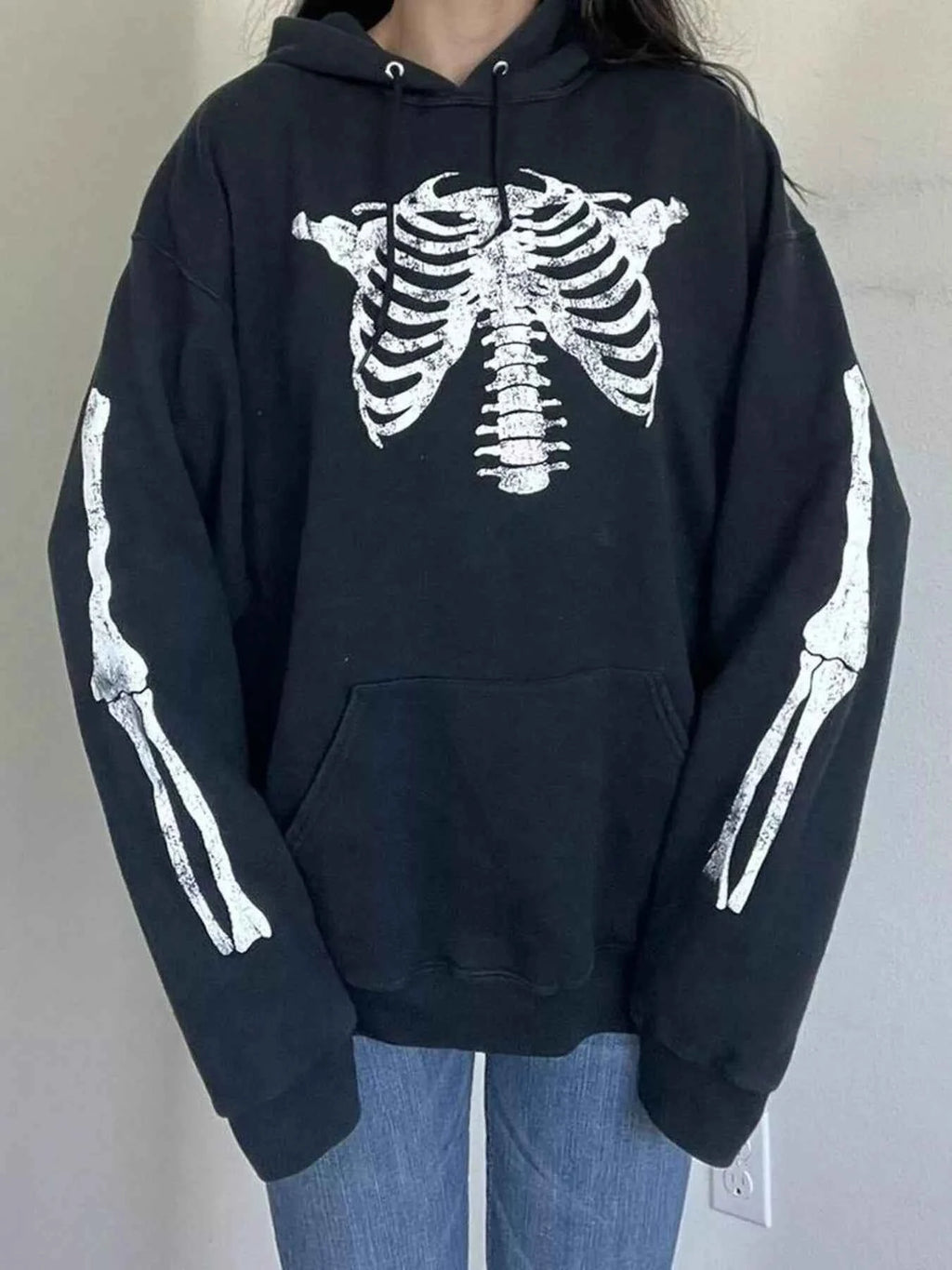 Drawstring Skeleton Long Sleeve Hoodie c09b974bd6084ec6b87d8a55eaba10c7-Max-Origin