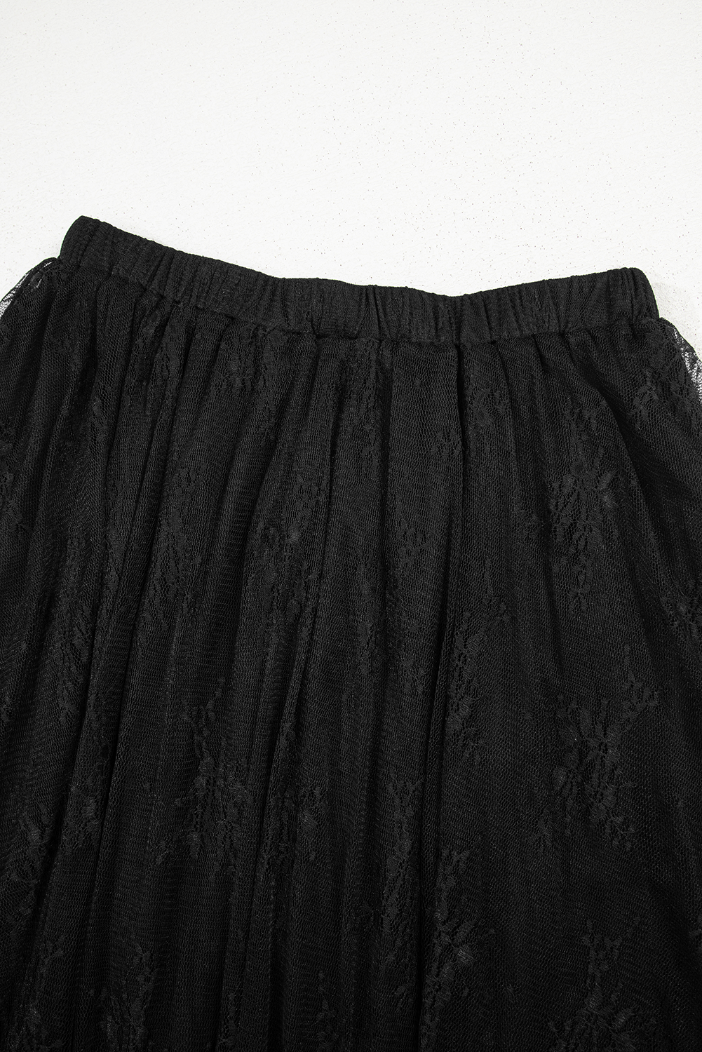Apricot Lace Cascading Tiered High Waist Maxi Skirt c0a085adca515916
