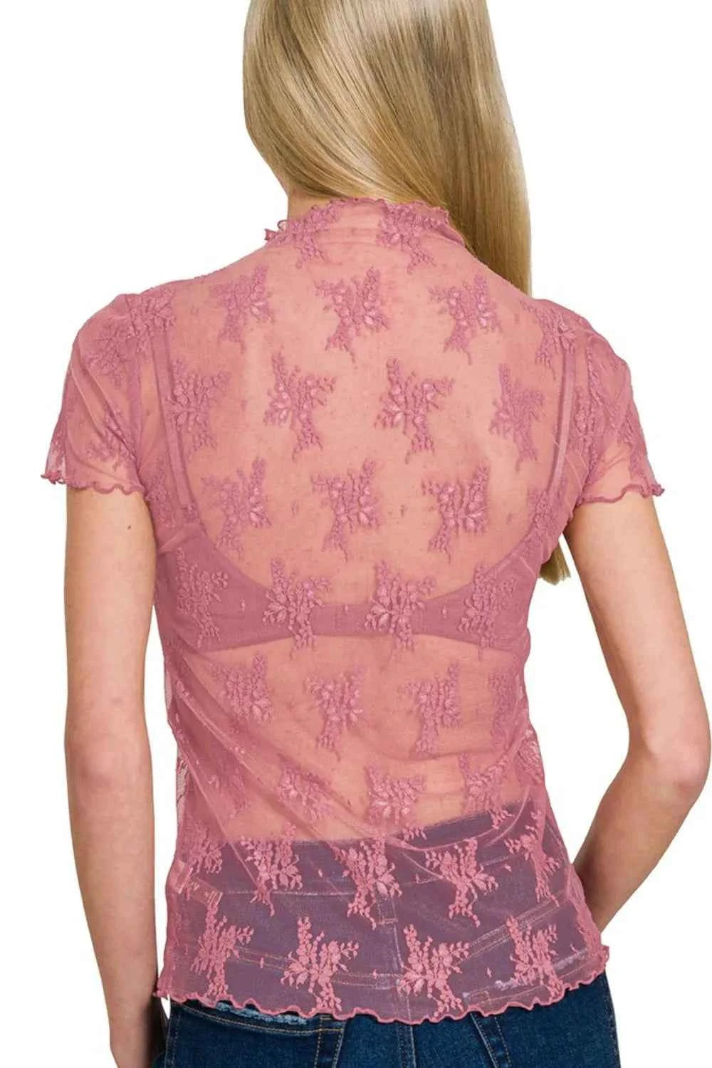 Zenana Lace See-through Layering Short Sleeve Top c121625d-957e-49c2-8d64-970e0d7b309c-Max-Origin