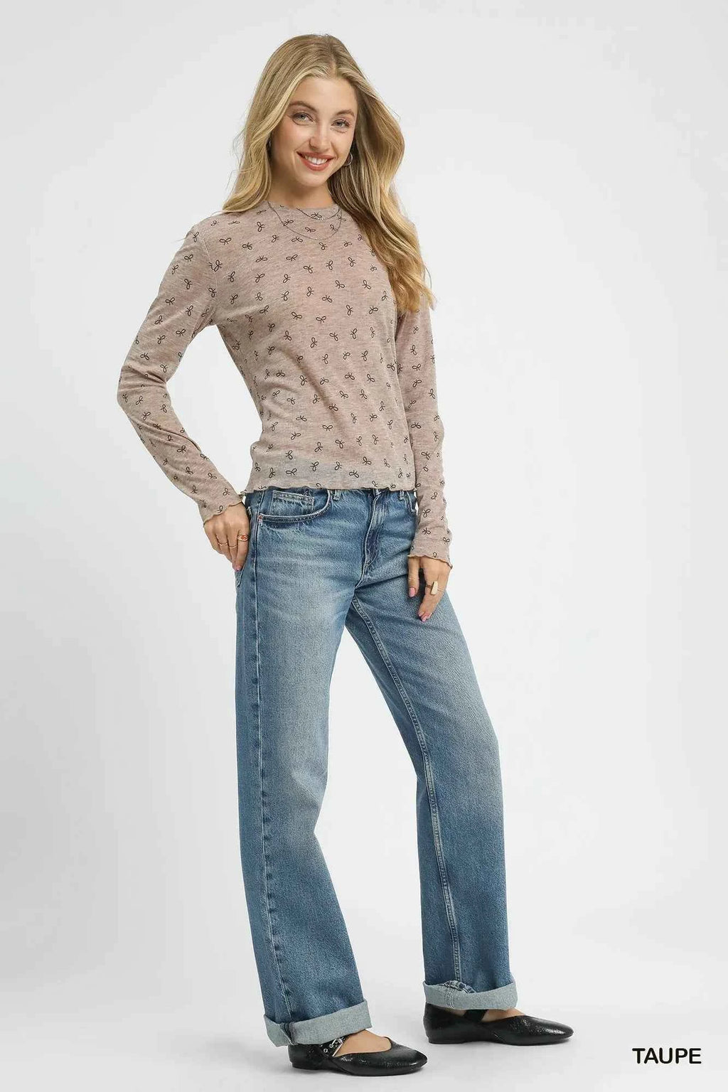 Umgee Bow Print Lightweight Knit Top c13c7426-8175-4750-90fa-3ee529792024-Max-Origin