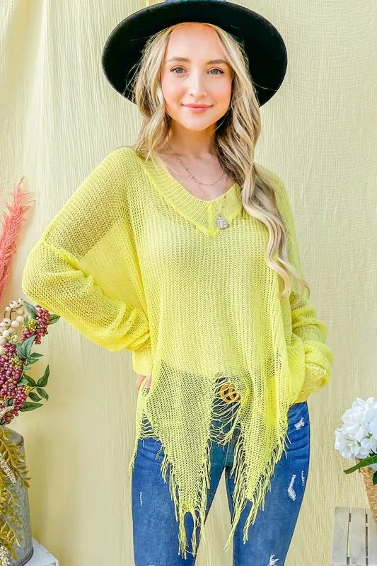 And The Why Distressed Mesh V Neck Spring Sweater Cover Up c150f266960d4076a3d06e2d760f5a83-Max-Origin