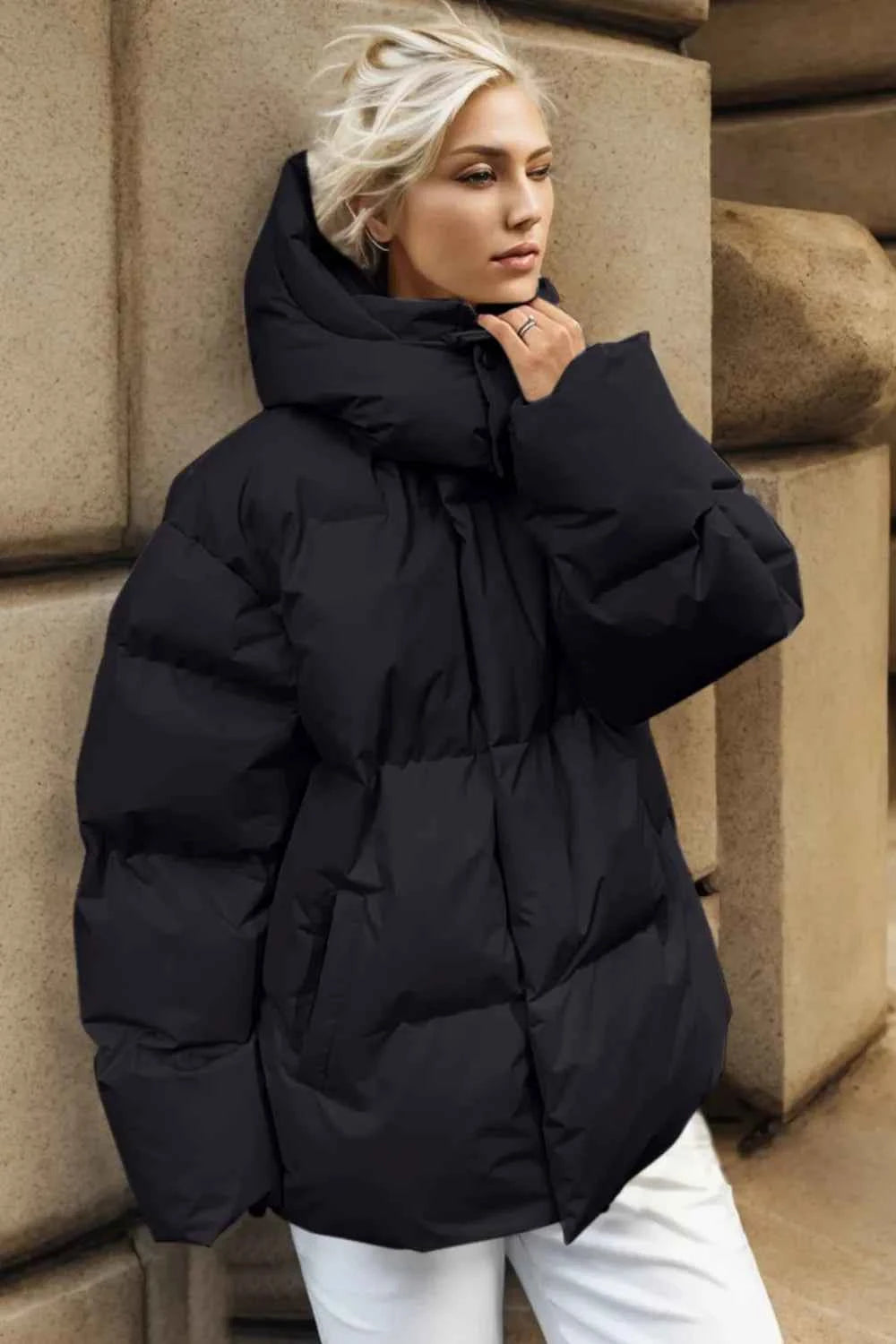 Pocketed Zip Up Hooded Puffer Jacket c2063be6-a273-4881-9145-51140083f9e9-Max