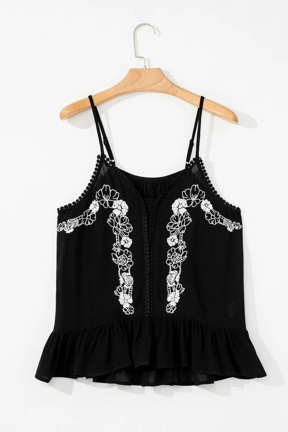 Floral Ruffled Hem Embroidery Cami c20d63fd-094d-4fd7-80c2-df56207a7077-Max-Origin