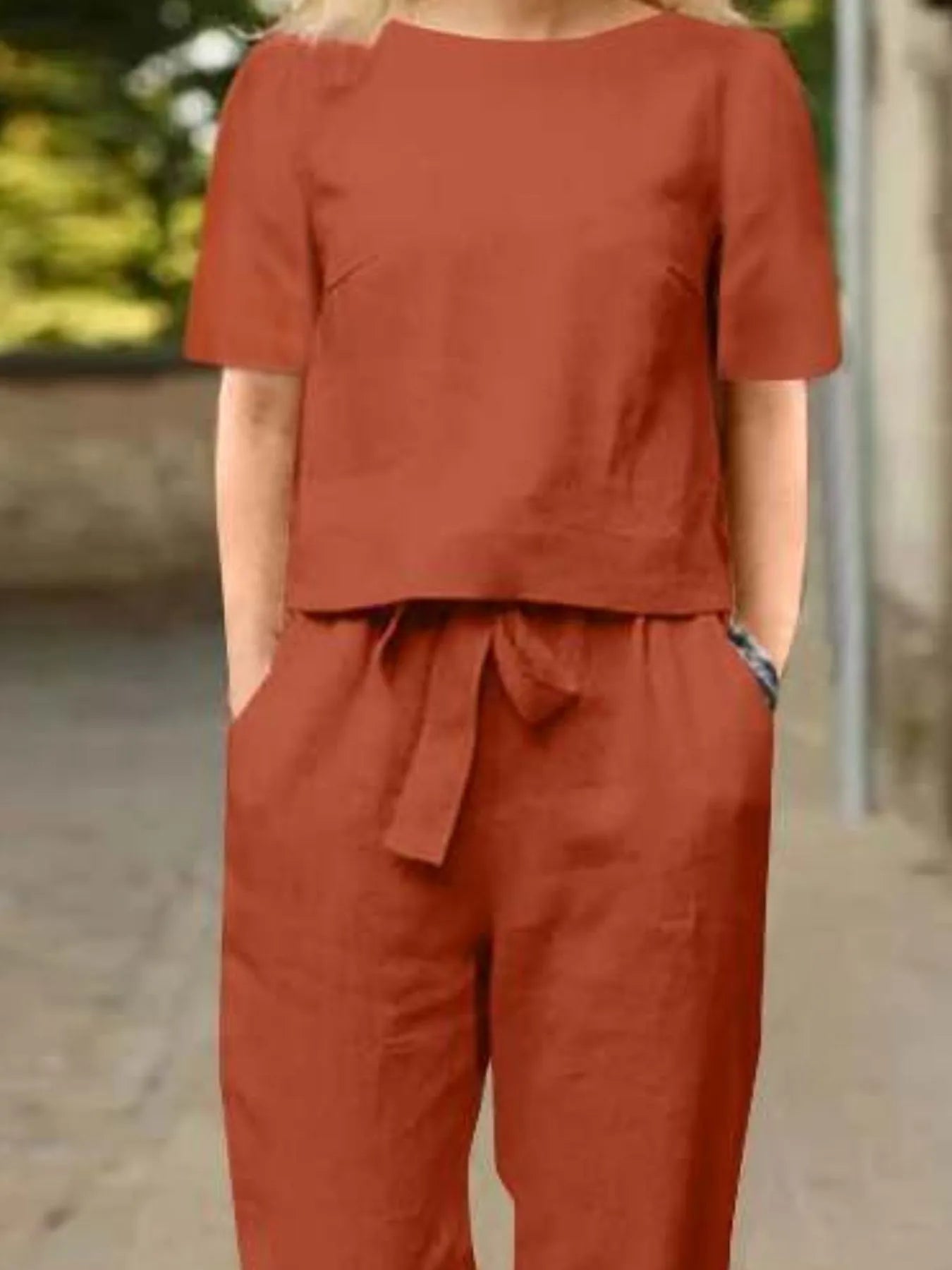 Full Size Round Neck Short Sleeve Top and Pants Set Plus Size c24b122f-ea1e-481d-9a40-aade6a1d2db2-Max-Origin