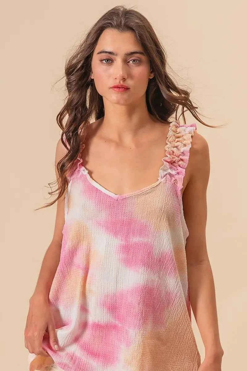 BiBi Tie Dye Printed Textured Woven with Ruffled c25081d2c043489d8650fb8fd7a9277d-Max-Origin