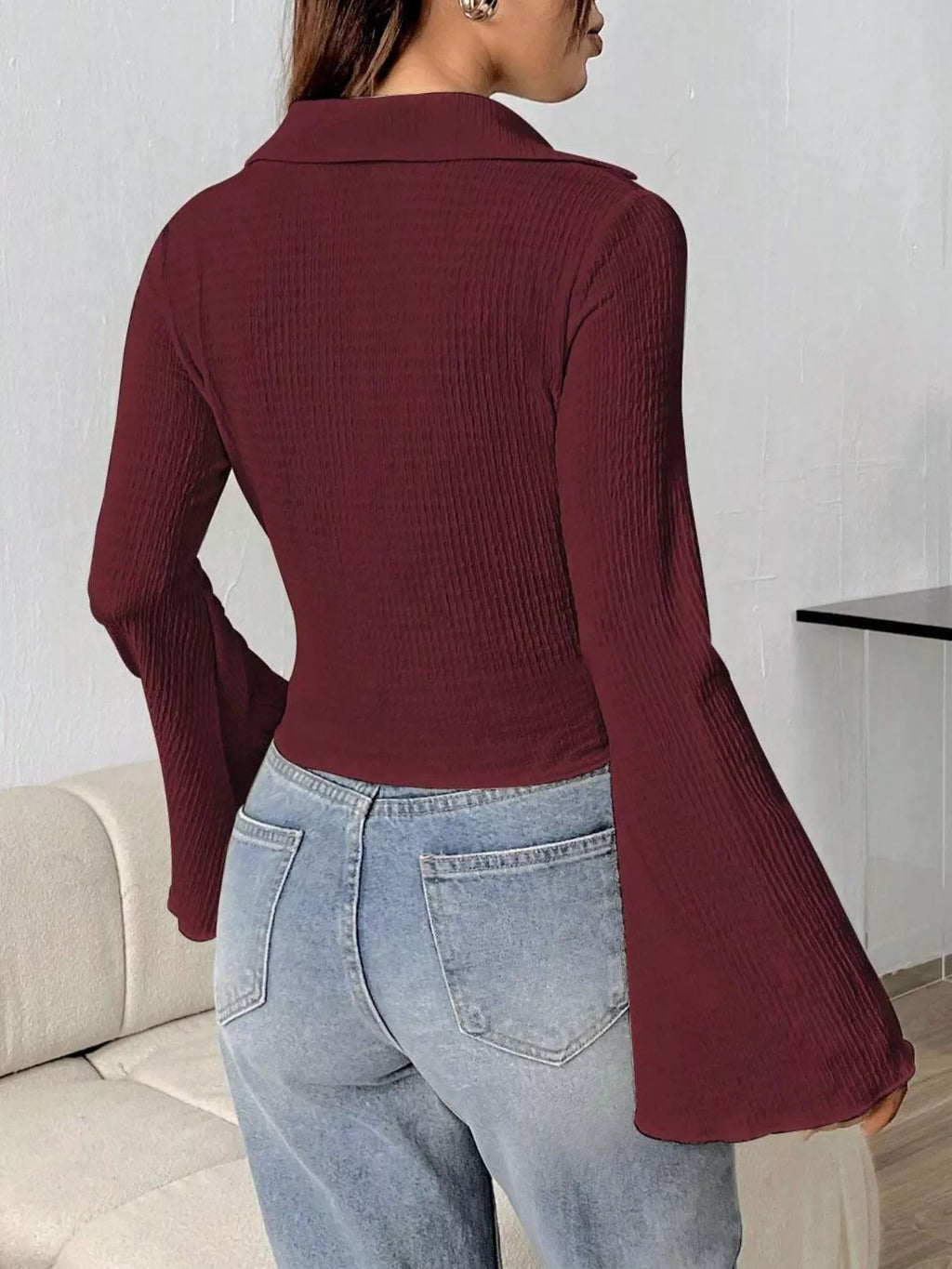 Button Up Flare Sleeve Shirt c274c064-19e5-4c4d-99f1-06034f7af811-Max-Origin