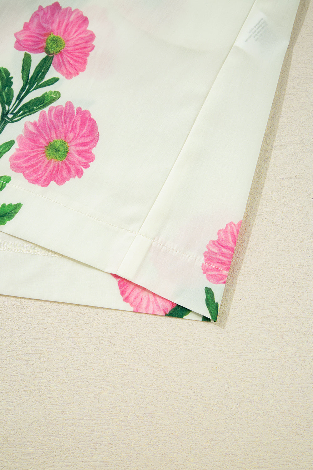 Blue Striped Trim Short Sleeve Split Neck Floral Mini Dress c2778edbef659692