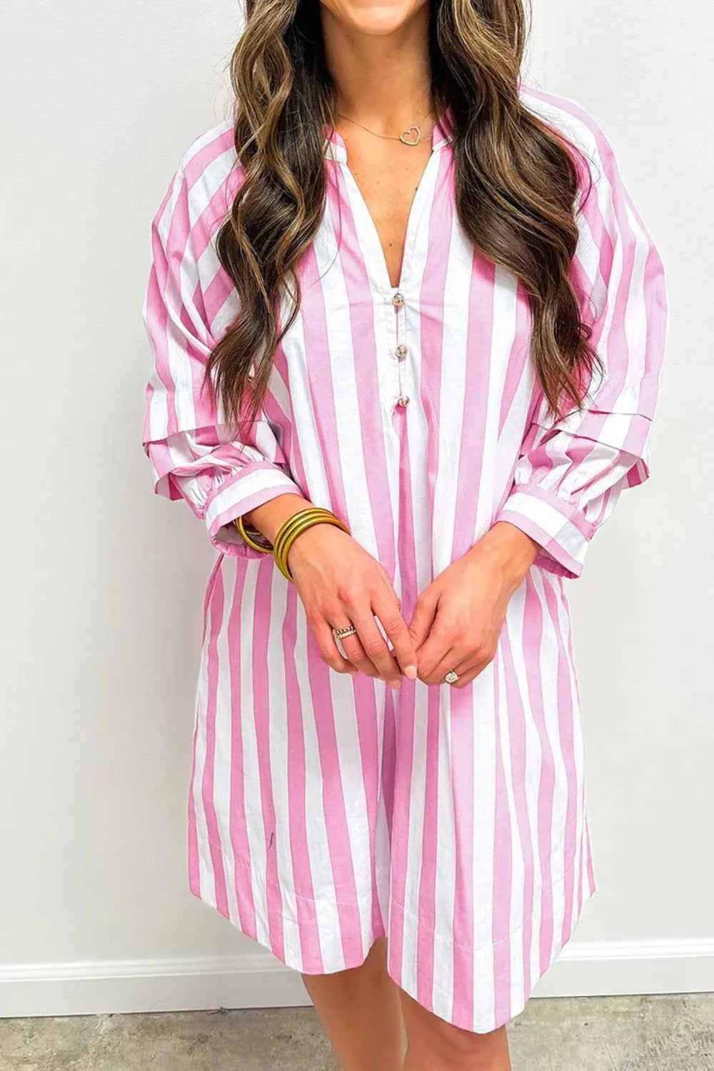 Striped Notched Mini Dress c2b42c40-b263-46fd-8da4-5ae29d818cfb-Max-Origin