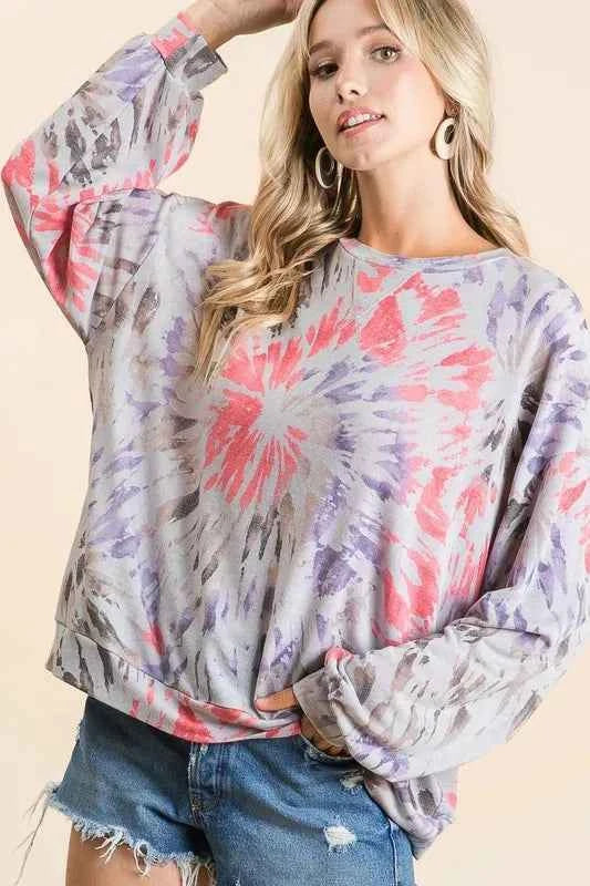 BiBi Tie Dye Print Terry Pull Over c2ca3000d14649e3828cee5472b65963-Max-Origin