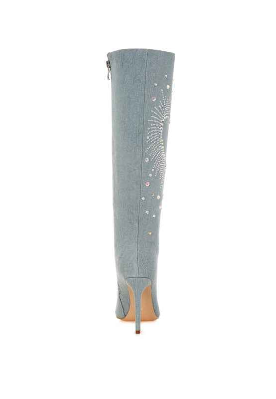 Coastra Rhinestone Embellished Stiletto Boots c2e3cae6-e88b-4287-ad17-1e3402bd1a6b
