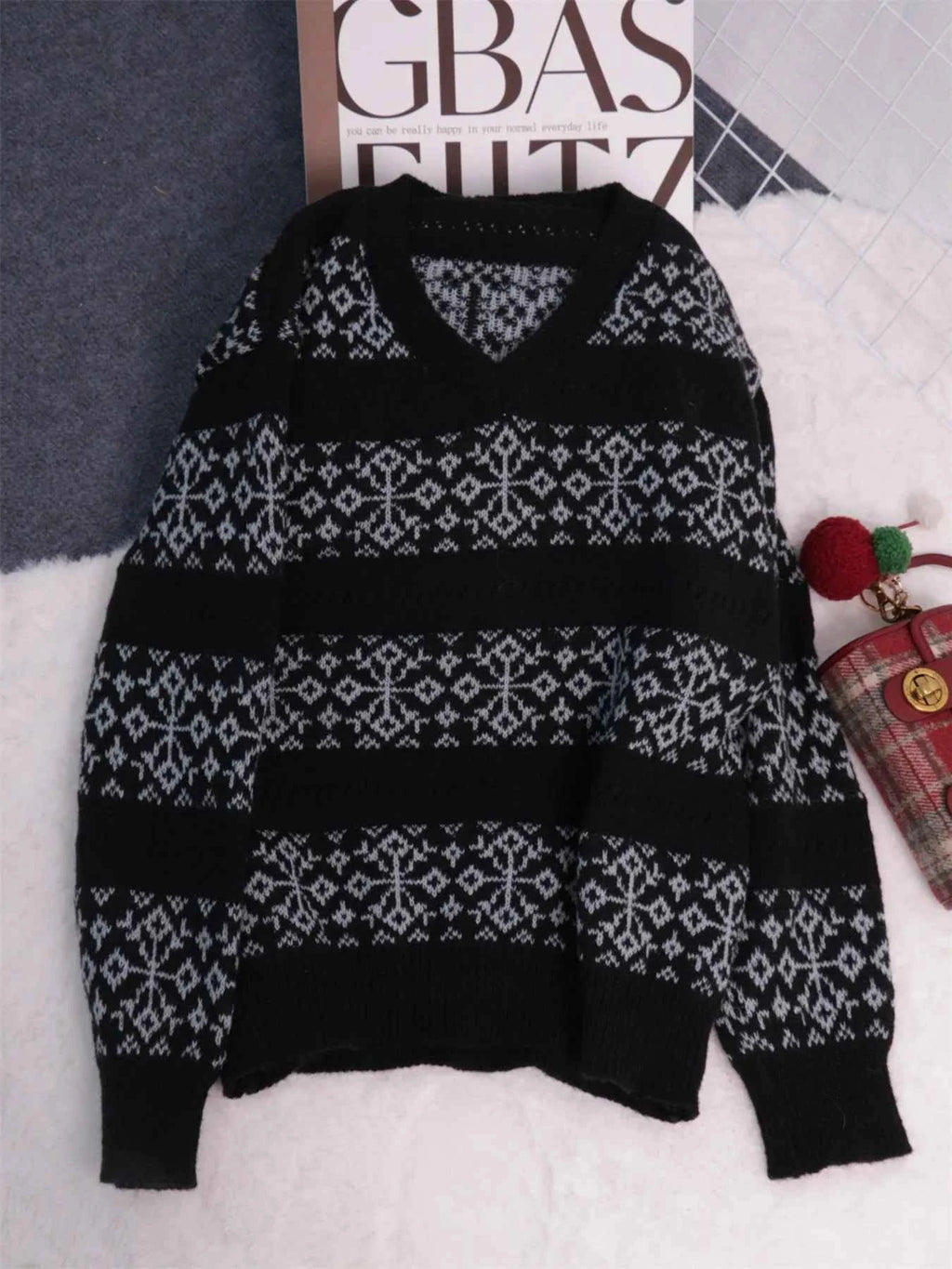 Contrast Ribbed hem Long Sleeve Sweater c2eb1b98ccd44487a6f50ff028b0df5e-Max-Origin