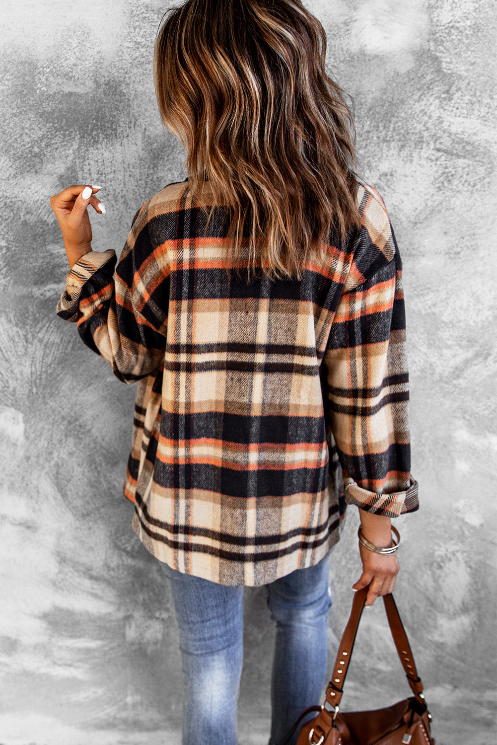 Red Plaid Button Front Pocket Shirt Shacket c34f823bb13652b5
