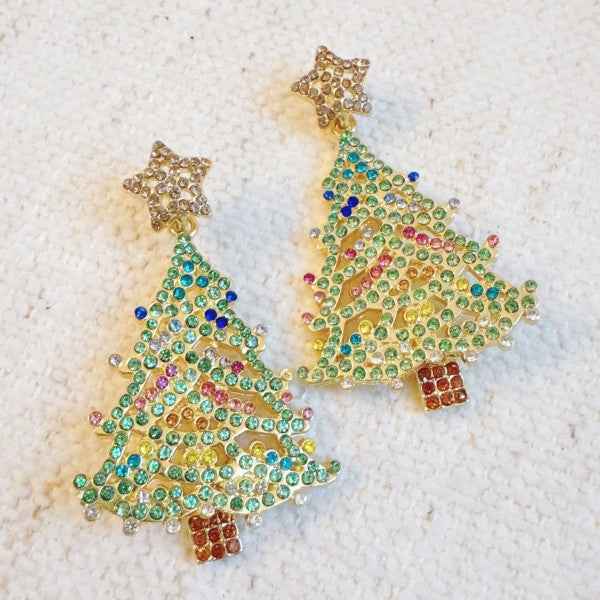 Evergreen Sparkle Christmas Tree Earrings As Shown One Size c3b323dd-7871-491f-9149-ee334f9ec231
