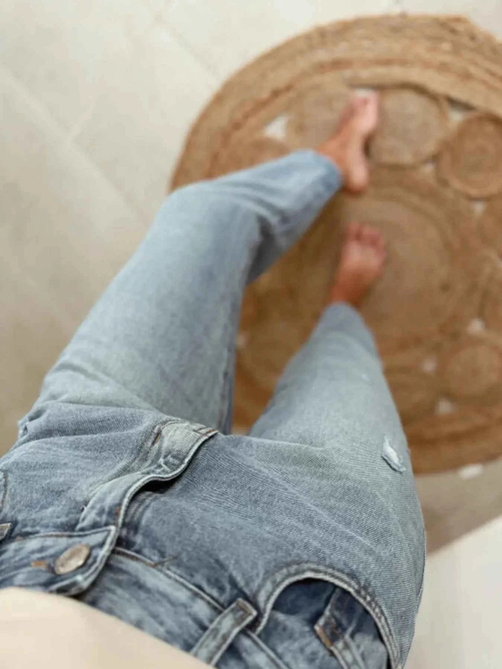 Distressed Ankle-length Straight Jeans c3f256eb93dd4b0fa13fddbcb870974c-Max-Origin