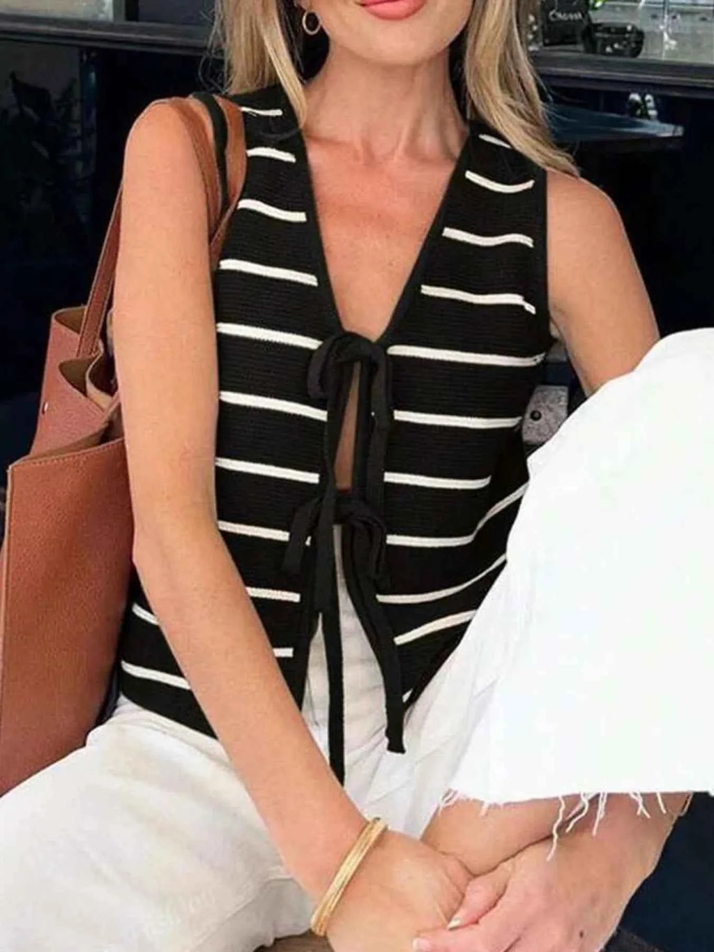 Tie Front Striped Sweater Vest Stripe c3f75043-4991-486e-8127-e938e3631e25-Max-Origin