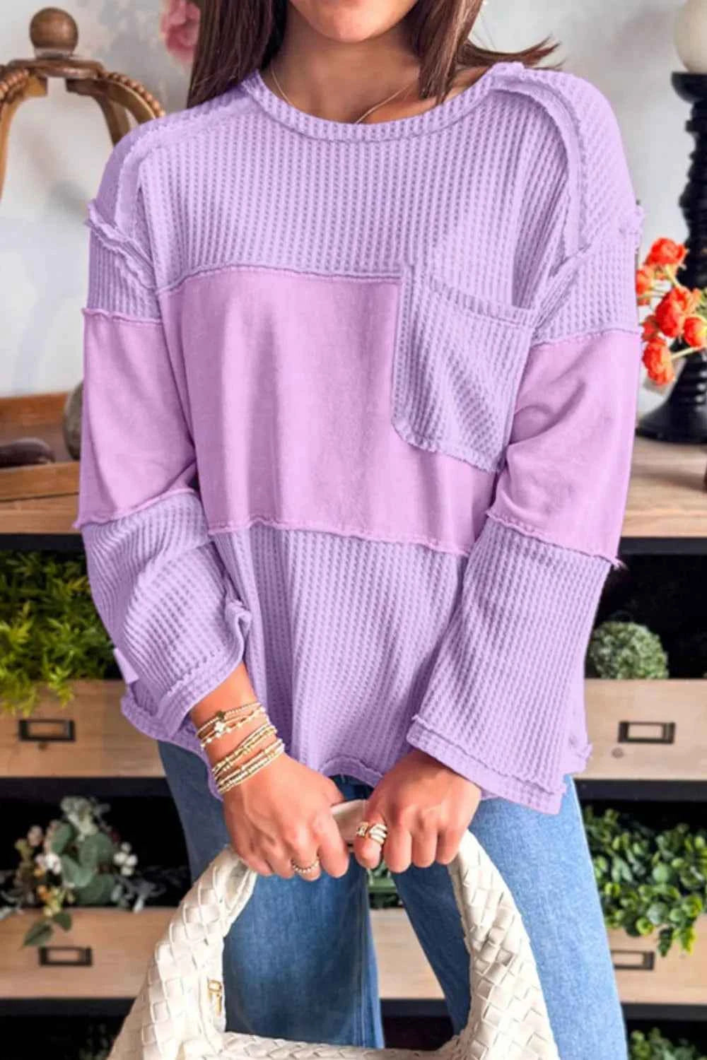 Waffle Knit Long Sleeve T-Shirt c3fb7e14-2ea1-417f-8d53-b9370b7dd9c3-Max-Origin
