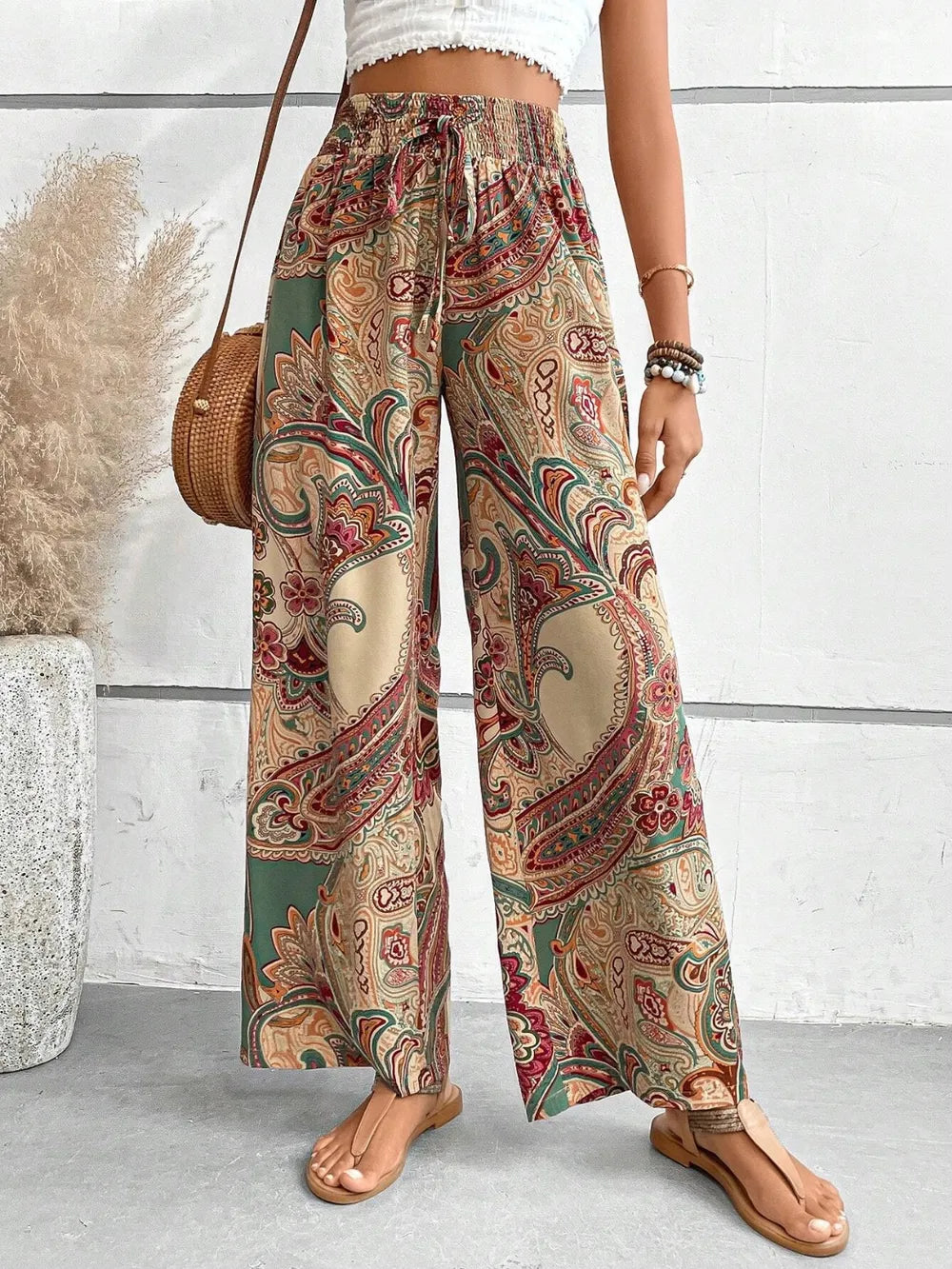 Printed Wide Leg Pants Camel c432d4f5-b1de-4f8f-8e0e-444317979efc-Max