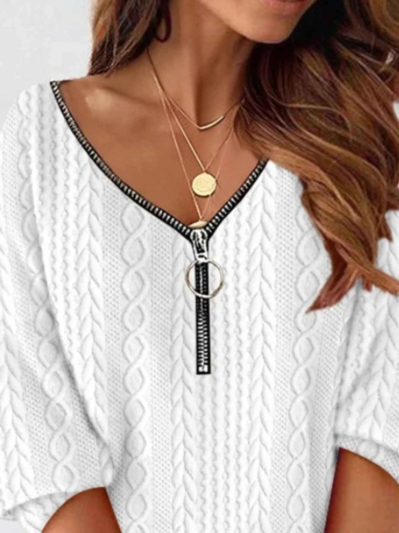 Zip Detail Textured Knit Mini Sweater c45ad8ee-6268-4feb-aa01-ba20eb85cb20-Max-Origin