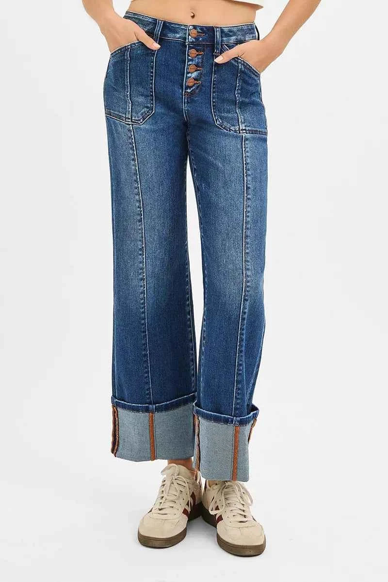 RISEN Full Size High Rise Crop Wide Straight Cuffed Jeans Plus Size c48c2735fc244e02a37b4de04be80352-Max-Origin