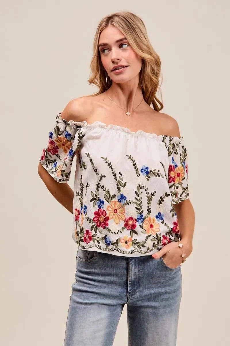 SO ME Floral Embroidered Two Way Off The Shoulder Blouse c4b5de6f6ec94ee082ff94b2538f0bdc-Max-Origin