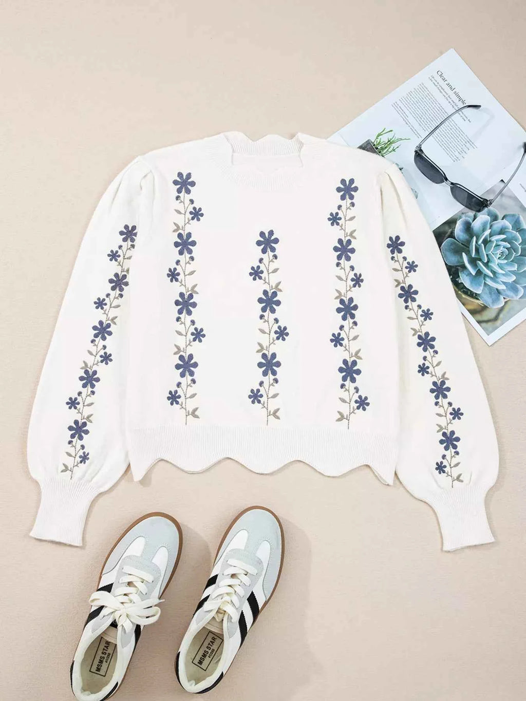 Floral Embroidered Scallop Hem Cropped Sweater c4cbae136495445b81c44748fb611da0-Max-Origin