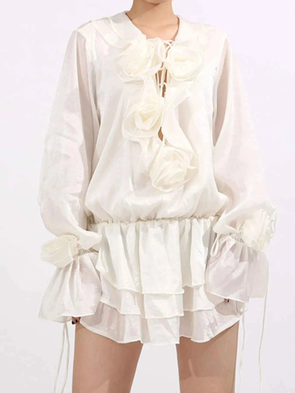 Flower Ruffled Long Sleeve Dress c4f32b86-e67b-407e-a887-8f82f28cb37e-Max-Origin