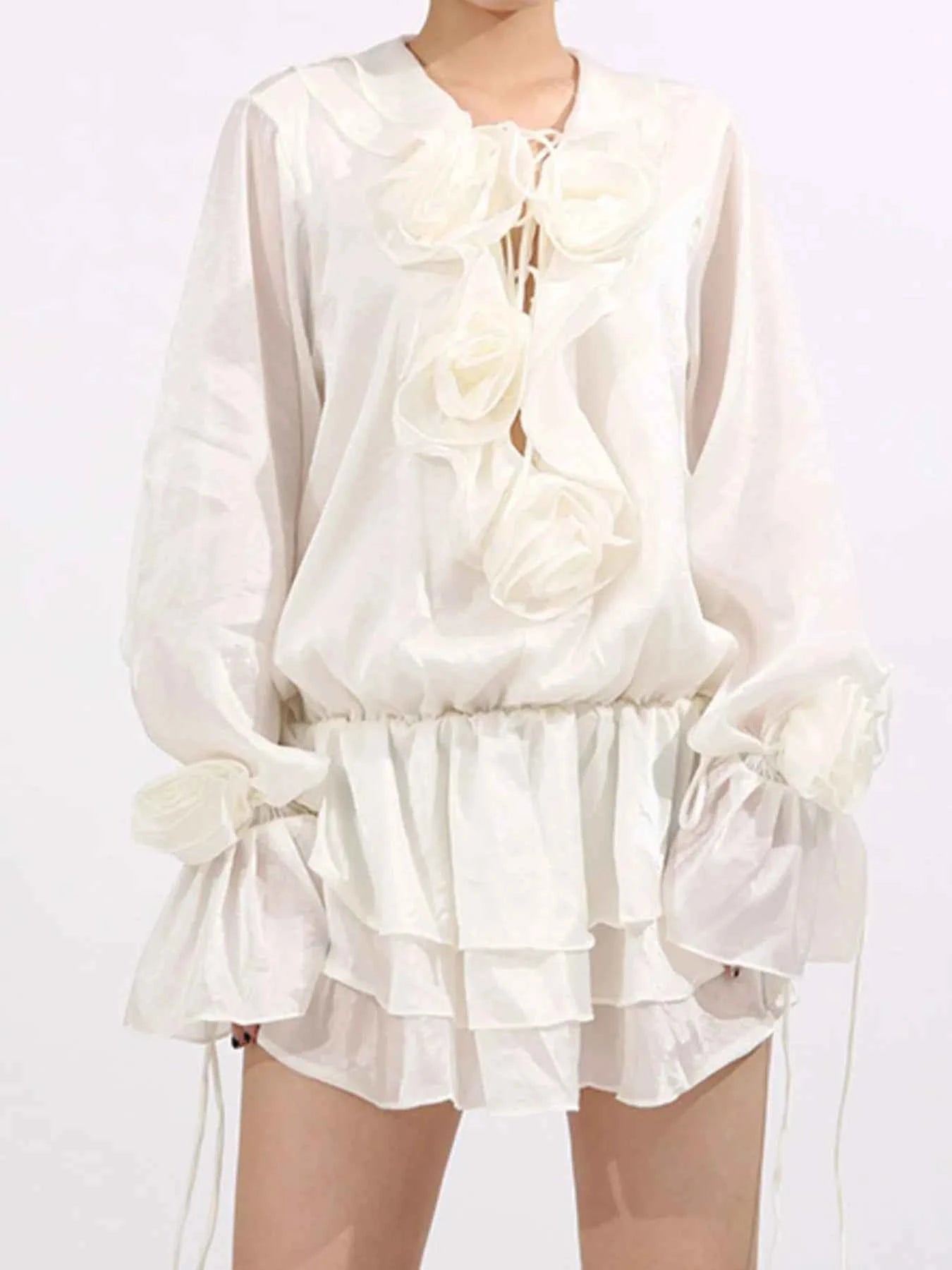 Flower Ruffled Long Sleeve Dress c4f32b86-e67b-407e-a887-8f82f28cb37e-Max-Origin