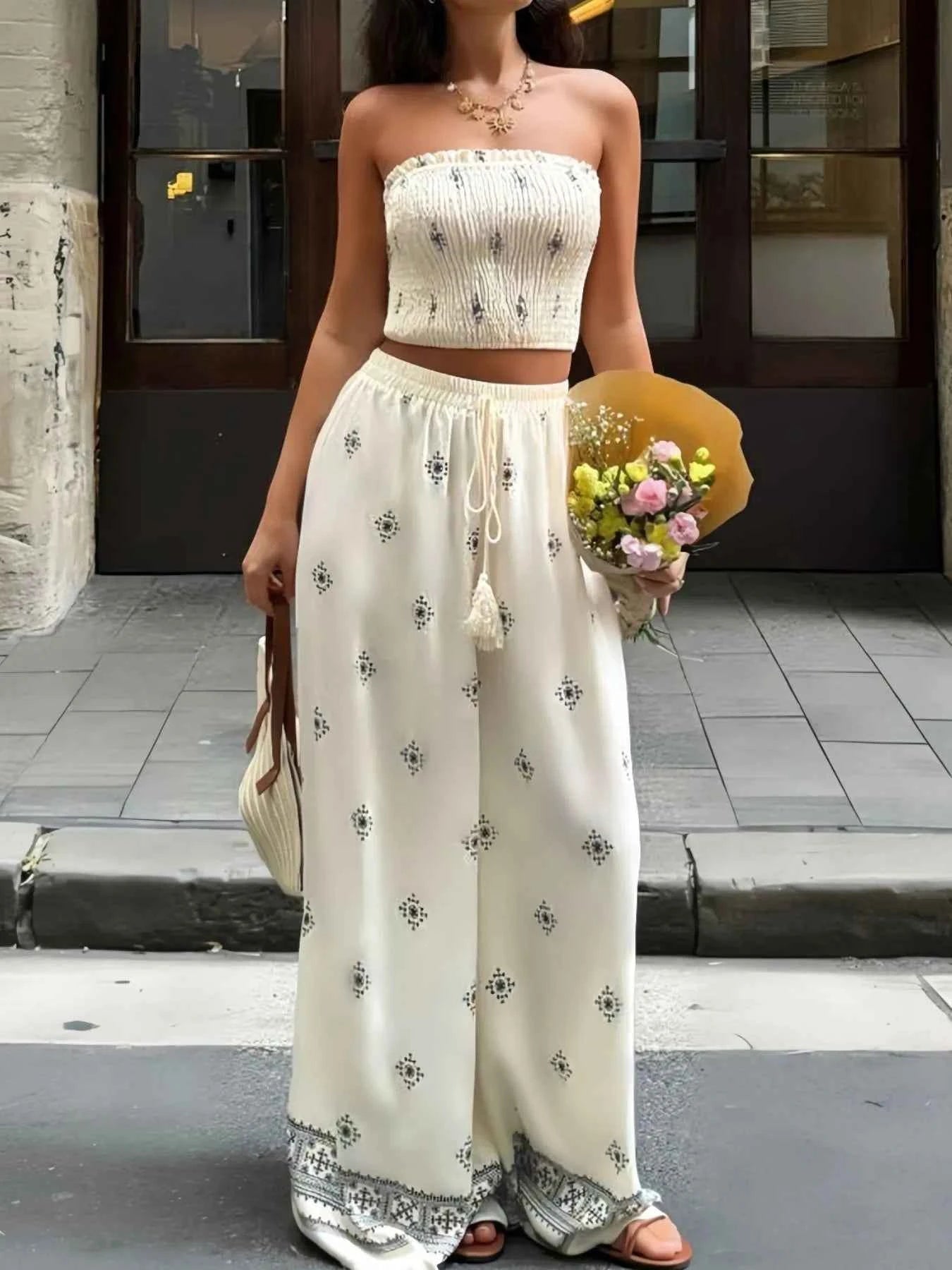 Smocked Tube Top and Pants Set c5022d65-8220-4292-a45f-cb823173c141-Max-Origin