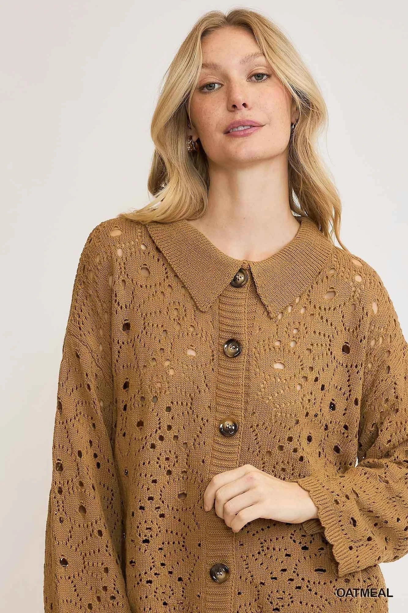 Umgee Crochet Button Down Knit Cardigan c52f3697-4e81-4452-afd8-c195a4e8edcc-Max-Origin