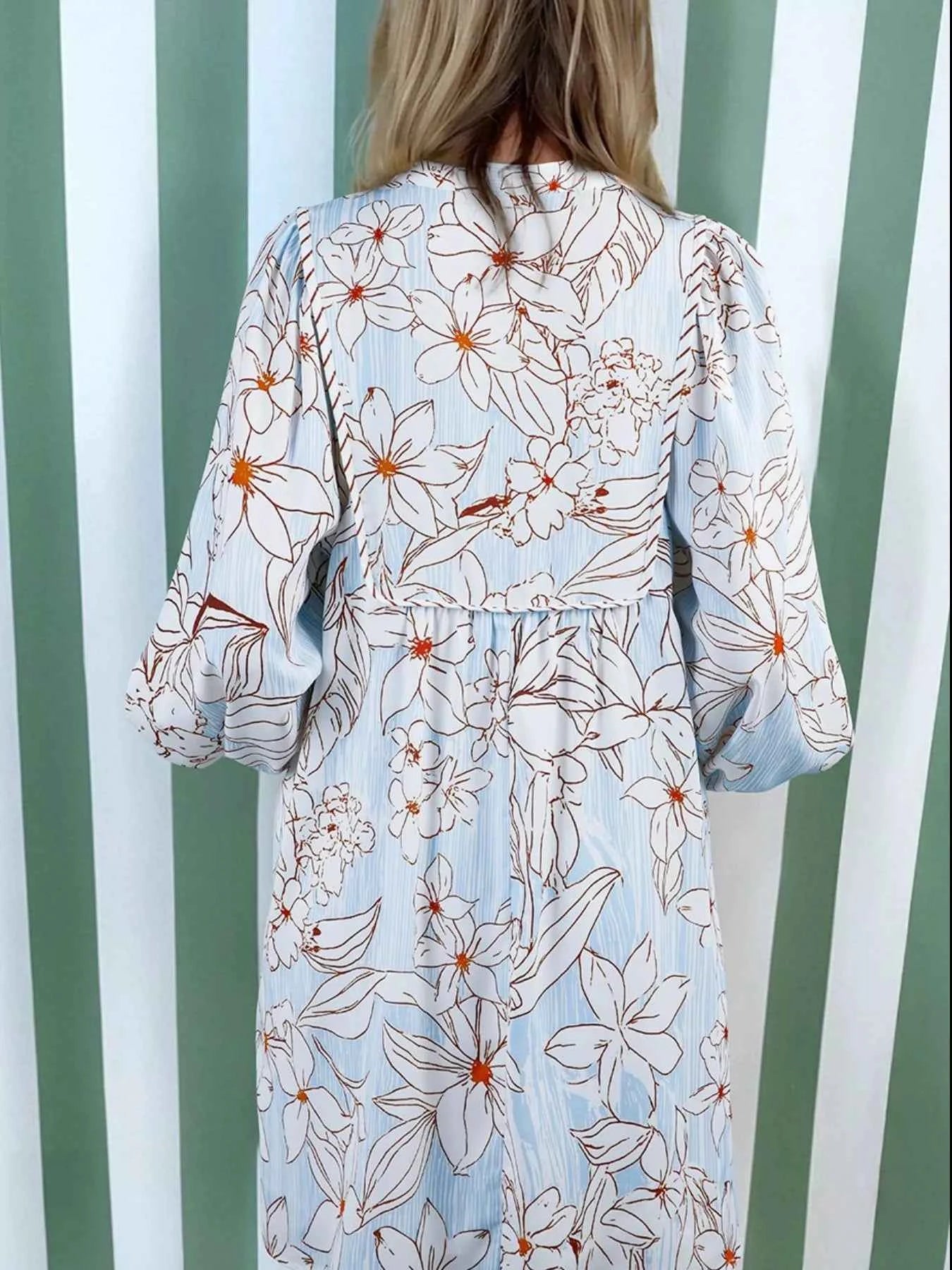 Floral Print Tie Neck Long Sleeve Mini Dress c5c1fa7c-3ea0-4a30-971a-87489ac3a25f-Max-Origin