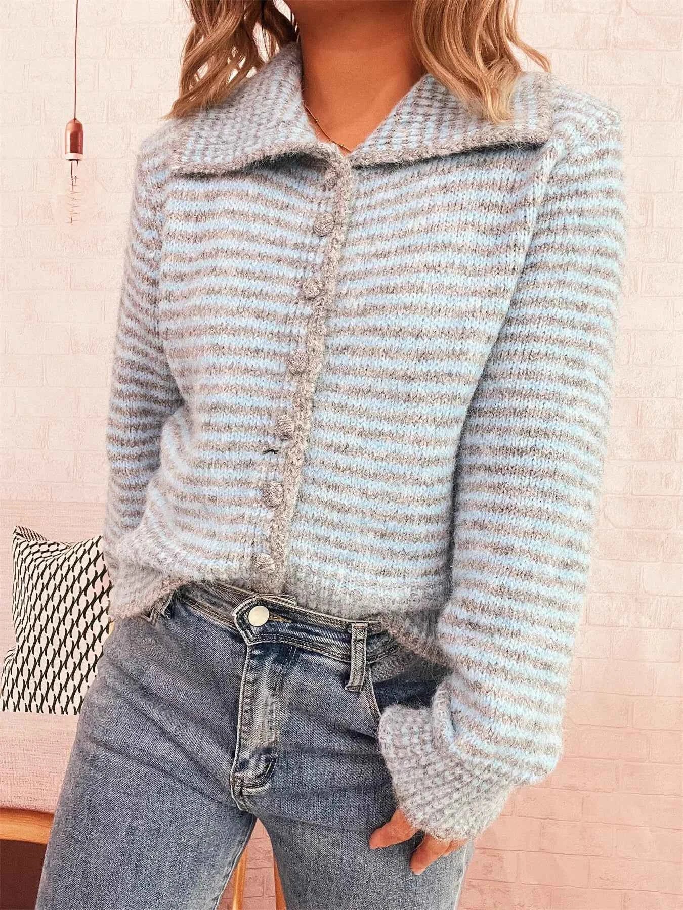 Striped Button-Up Long Sleeve Cardigan c5ecccf9de0e4a3098fa9859604b0681-Max-Origin