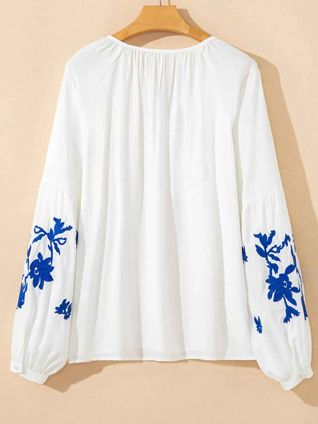 Floral Embroidered Tie Neck Blouse c5efab349b5e467b91568df9d9ce8029-Max-Origin