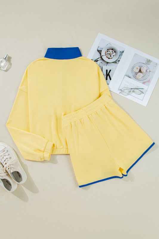 Colorblock Patchwork Pullover and Shorts Set c63e6655-f070-4140-8002-0f072b58fee6