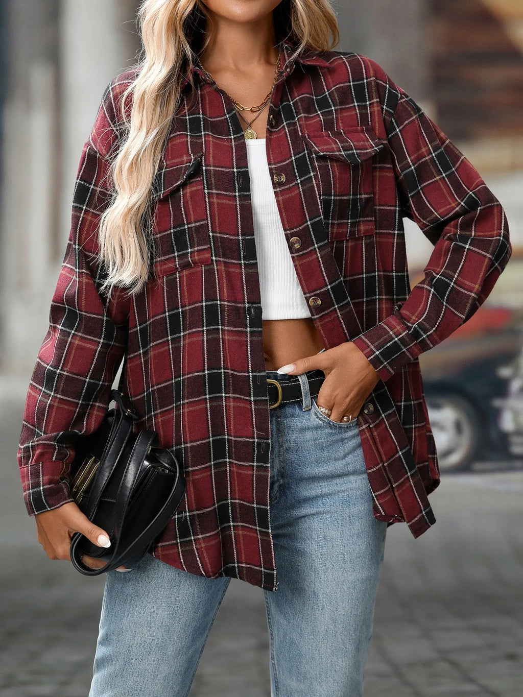 Plaid Button-Down Oversized Shirt c6419a24-4e9a-443e-a3f2-11bad08d615f-Max-Origin