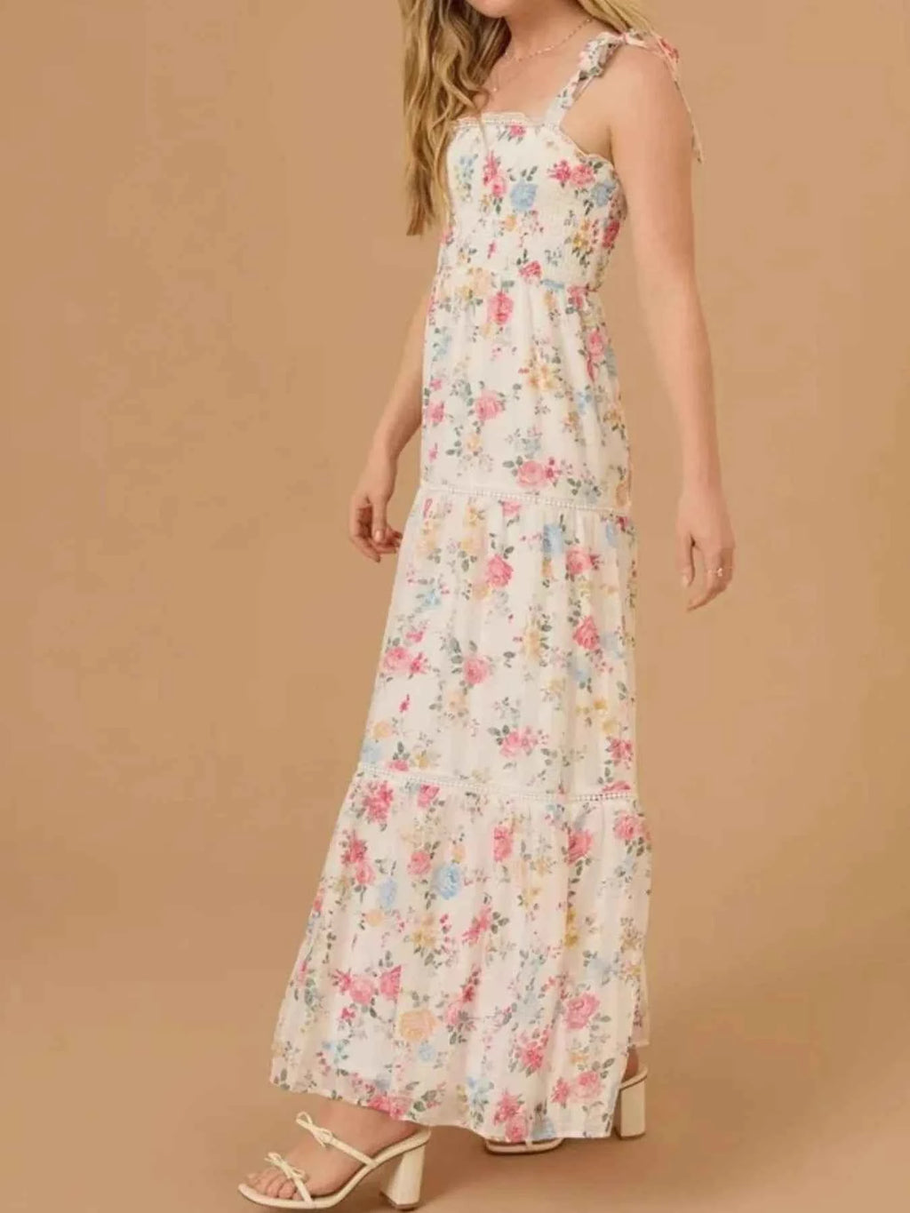 Floral Smocked Tiered Maxi Dress with Tie Straps c6873f25-e0ff-4447-992b-deeebb597575-Max-Origin