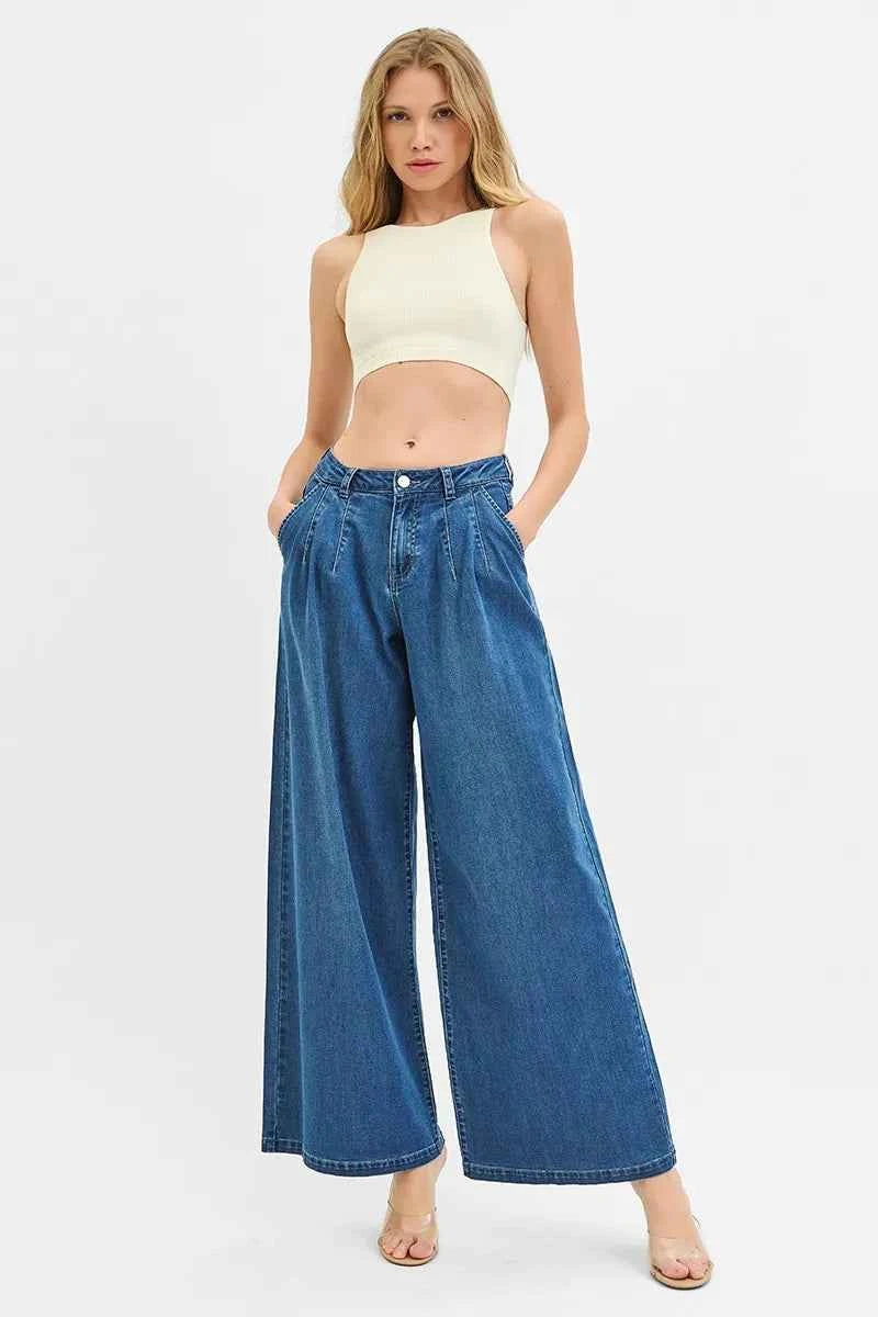 RISEN Mid Rise Fit Wide Leg Knit Denim Look Jeans c6abfbf10be14e64971fe2295afe26fd-Max-Origin