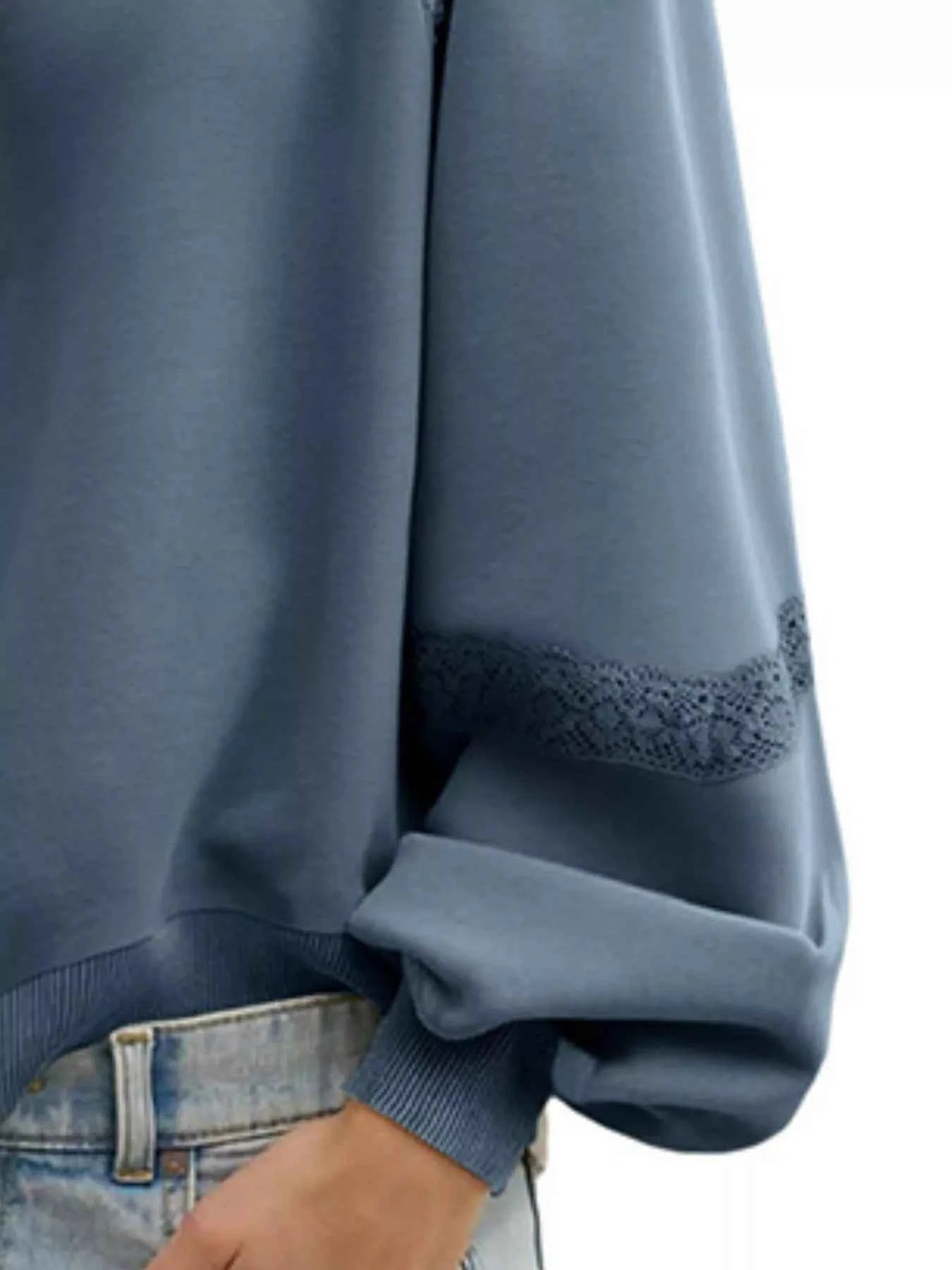 Lace Detail Notched Long Sleeve Sweatshirt c6e645f4-fef1-4721-acaa-99a8d9b6d6b9-Max-Origin