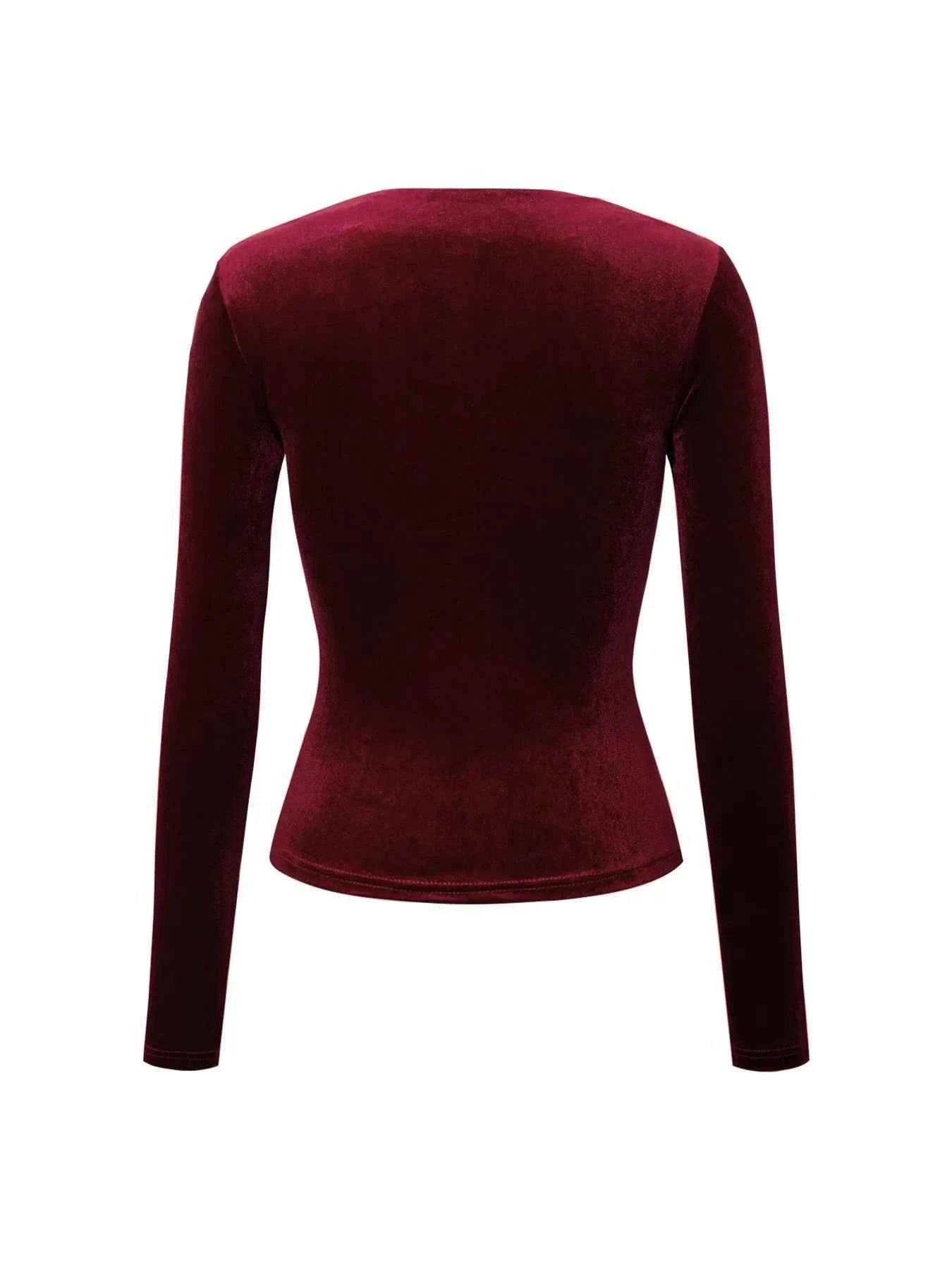 Velvet Long Sleeve Square Neck T-Shirt c71de55257fc47fc81fd17ea116ebd0e-Max-Origin