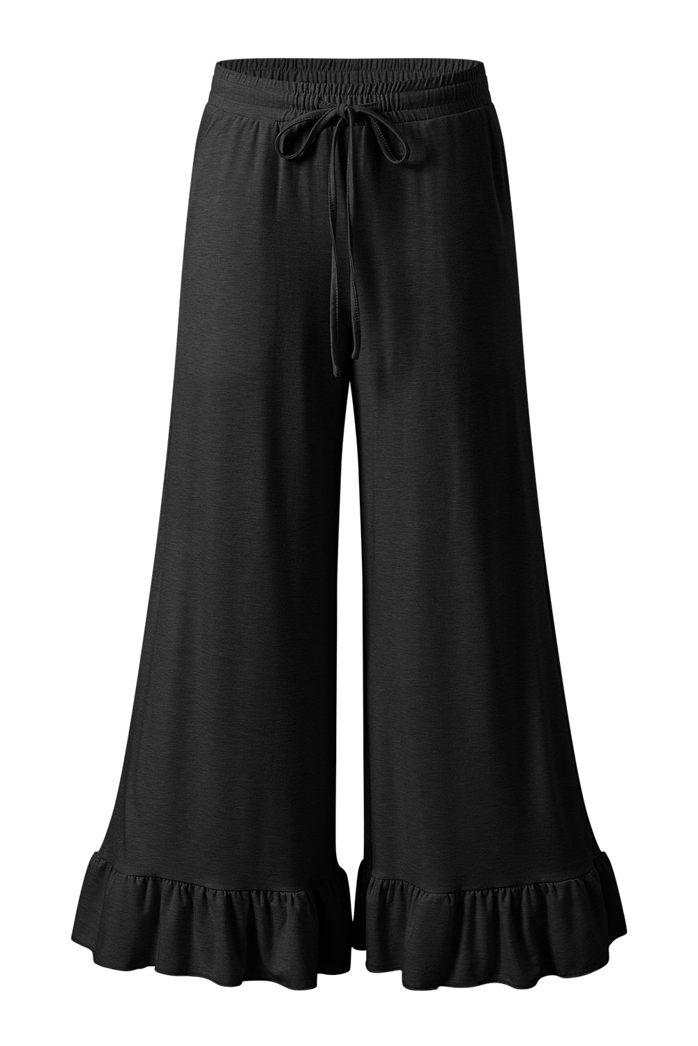Dune Solid Color Ruffle Hem Wide Leg Pants c73f24d9986af58a