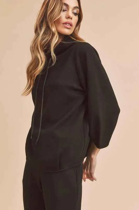 Aemi + Co Lightweight Drawstring Mock Neck Sweatshirt c785aaf8-d8a8-4809-97d6-f2ad186588f8-Max