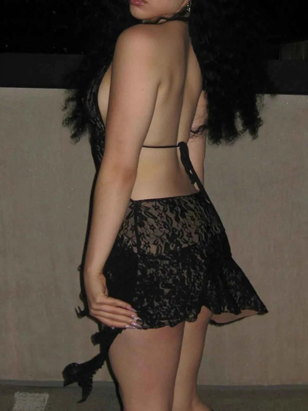 Backless Lace Halter Neck Mini Dress c7acde01-6203-4127-bd62-4f24066b9e5d-Max-Origin