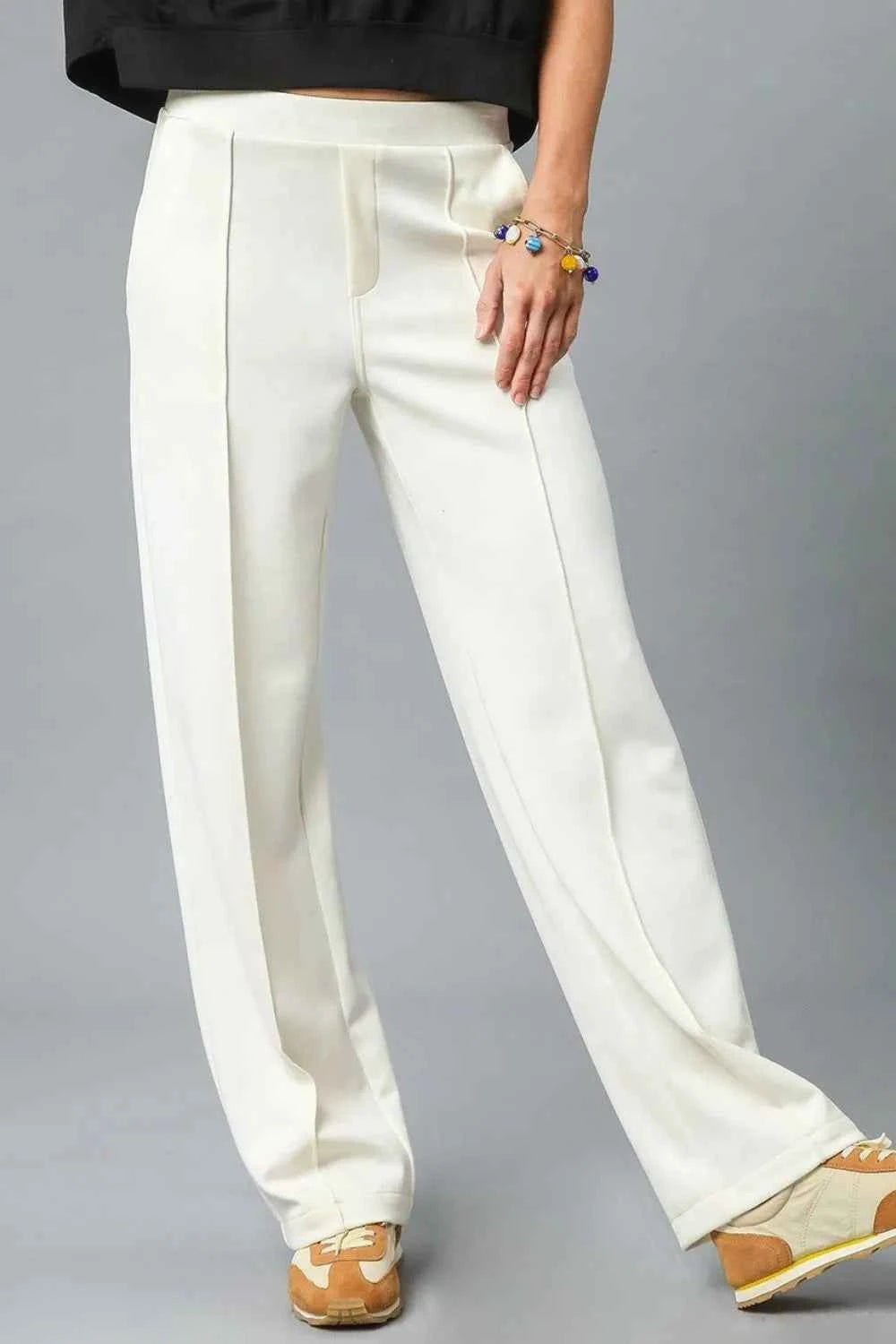 Umgee High Waisted Wide Leg Pants Ivory c7b3c755-f20c-468a-b809-a3a9a54d3dbf-Max-Origin