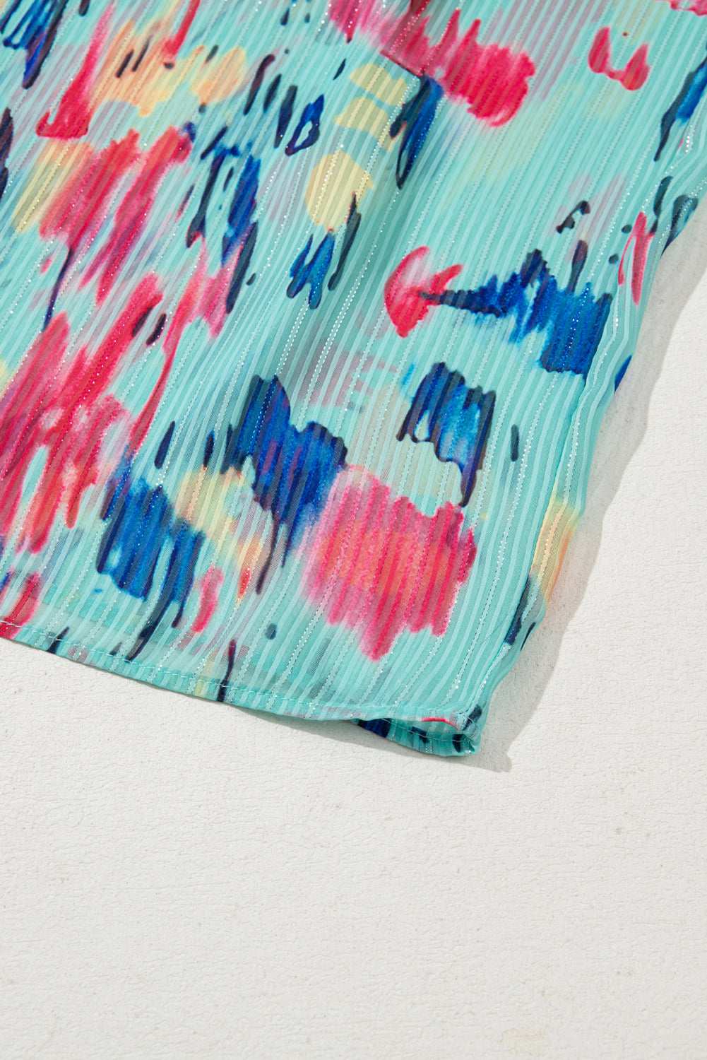 Sky Blue Abstract Print Short Puff Sleeve Tiered Maxi Dress c7e21f4007eb1fa6-_8