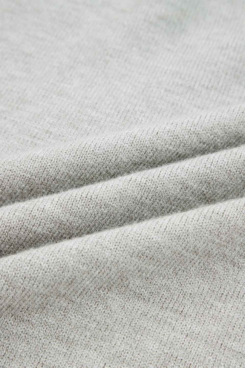 Light Grey Button Keyhole Lace Patchwork Drop Shoulder Sweater c86542577e6c53f6