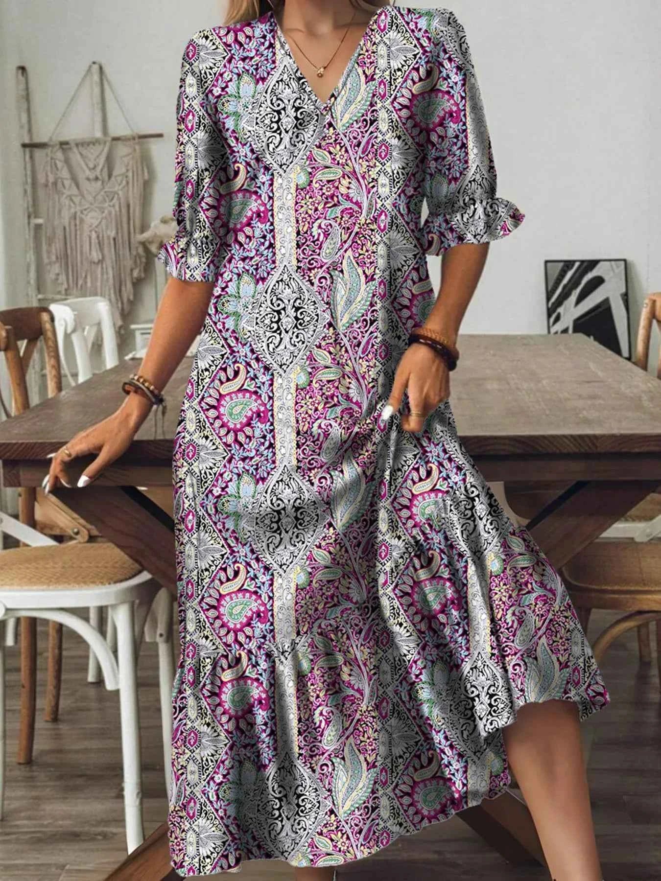 Full Size Bohemian Paisley Print V-Neck Midi Dress Plus Size Red-Violet c8ae6d52a36a44f593d9a36b3711873c-Max-Origin