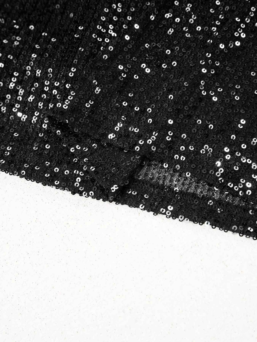 Sequin Mock Neck Drape Open Back Bell Sleeve Top c8c9dbd57c9c4450af9156bfbe5cc58c-Max-Origin