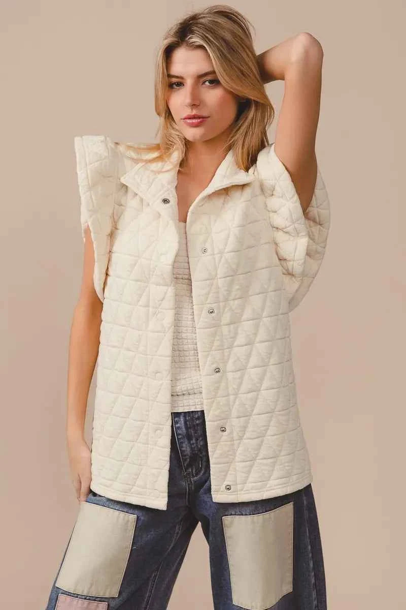 BiBi Quilting Knit Ruffle Sleeve Vest c8d17ee8a358455ba4253bf309eb2db0-Max-Origin
