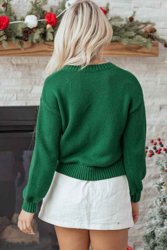 Plaid Bow Drop Shoulder Christmas Sweater c8de9188-322f-47e7-8f1b-ef93c450c84a