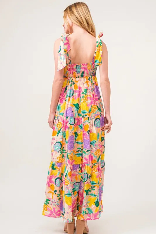 And The Why Shoulder Strap Tropical Fruit Printed Tiered Maxi Dress c8f04a692e99454f81d8bf238bba1b4f-Max-Origin
